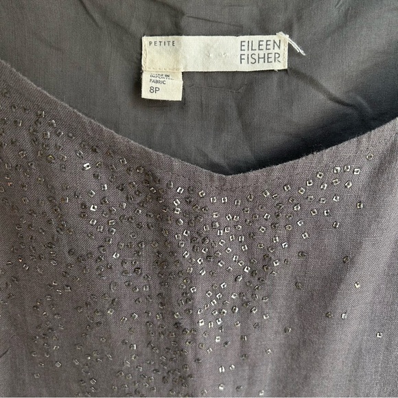 Eileen Fisher | Irish Linen Sequin Mini Dress - Picture 4 of 9